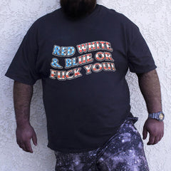 Men‘s Red White & Blue Or F**k You Print Men's T-shirt