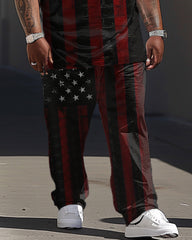 Independence Day Flag Star Print Big & Tall Men's Set