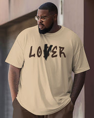 Men's Plus Size Star Print T-Shirt Trousers Two-Piece Set