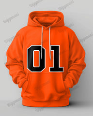 Mens Simple Basketball Number 01 Plus Size Hoodie Suit