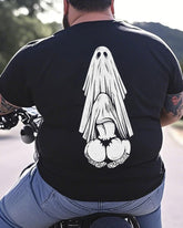 Men's Plus Size Street Fashion Oral Sex With Ghost Dirty Love Printed Crewneck Short Sleeve T-Shirt