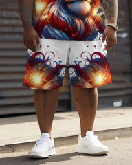 Men's Big and Tall Independence Day Flag Lion Print Set