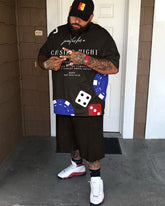 Men's Big & Tall Dice Casual Short Sleeve Shorts Set