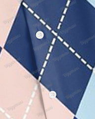 Big Guys Casual Diamond Check Button Down Long Sleeve Shirt