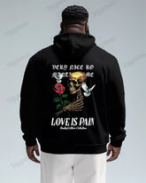 Print Front And Back Skull Oversized Cotton Hoodie