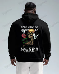 Print Front And Back Skull Oversized Cotton Hoodie