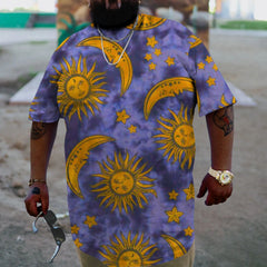 Men's Stars Sun Moon Plus Size T-Shirt