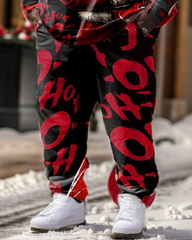 Men's Big and Tall 2 Piece Sweatsuit Hip Hop Santa Sweatshirt & Pants