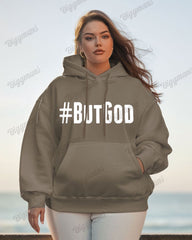 Cotton-BUT GOD Printing Women's Loose Oversized Hoodie