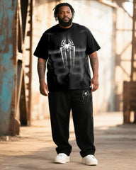 Big & Tall Men's Cosplay Pax Spider Print T-Shirt Trousers Suit