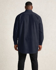 Vertical Stripe Contrast Color Stitching Music Large Size Men's Long Sleeve Shirt