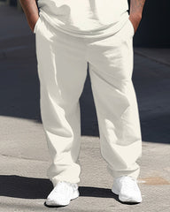 Big Men's Causal Colorblock Short Sleeve T-shirt Pants Set