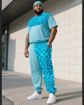 Big Boy Daily Casual Simple Impression Painting Stitching Texture Short Sleeve Pants Suit