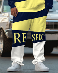 Men's Big & Tall Respect Color-block Letter Sweatshirt Two-piece Set