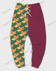 Men's Big & Tall Giyuu Haori Pattern Hoodie and Pants Set