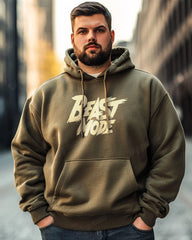 Cotton Material - Beast Mode Letter Printing Big Men's Loose Hoodie