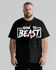HOW TO BEAST Slogan T-shirt 2-Piece Set
