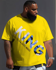 Street Fun Camouflage King Letter Print Large Men's Set