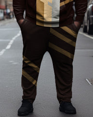 Big Guy’s Geometric Color Block Hoodie & Sweatpants 2-Piece Set
