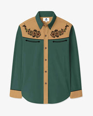 100 Cotton-Mystic Flower Men's Long Sleeve Shirt