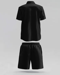 Men's Plus Size Malcolm X College Shirt Shorts Two Piece Set