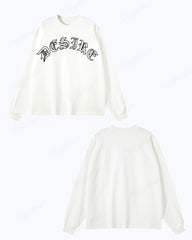 100% Cotton-Simple Letter Men's Loose Plus Size Long Sleeve T-Shirt