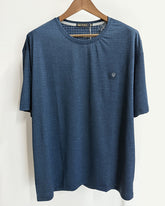 4XL-8XL Big & Tall Men's Daily Casual Blue Quick Dry Round Neck Short Sleeve T-Shirt