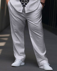 Men's Plus Size Gradient Retro Ethnic Short Sleeve Walking Suit