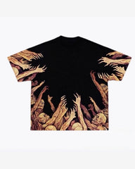 Plus Size Men's Street Fashion Scary Skull Print Trendy T-Shirt