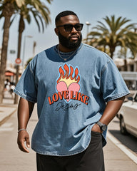 Big & Tall Men's LOVE LIKE Denim T-shirt