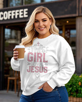 Women's Plus Size This Girl Loves Jesus Long Sleeve Crewneck Sweatshirt