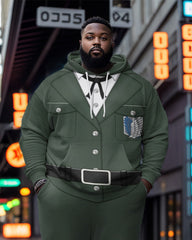 Men's Plus Size Survey Corps Cosplay Hoodie and Sweatpants Set