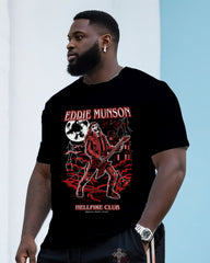 Big & Tall Men's Street Fashion Eddie Monson Hellfire T-Shirt Shorts Suit