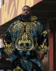 Men's Plus Size Cobra Golden Rune Hoodie Set