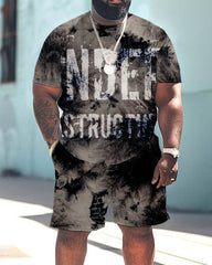 Men's Plus Size Craft Tie-dye Pattern Printing Large Men's Suit