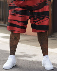 Street Casual Geometric UP Letter Print Large Men's Set