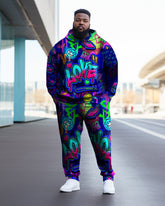 Men's Big & Tall Love Letter Tassel Hoodie Two Piece Set