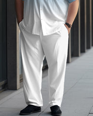 Gradient Printed Large Men's Short Sleeved Shirt Set