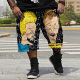 Plus Size Sports Casual Trendy Retro Comic Characters Print Shorts