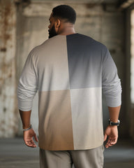 Big & Tall Men's Quad Gradient Begood Alphabet Print Long Sleeve T-Shirt