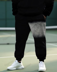 Casual Simple Letter Men's Plus Size Sweatshirt Two-Piece Set