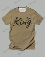 Men's Big & Tall Camouflage KING Alphabet Print T-Shirt Trousers Set