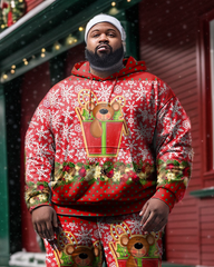 Big & Tall Guy's Christmas Snow Bear Hoodie and Sweatpants Set