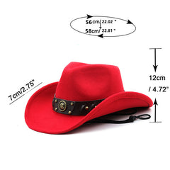 Multicolor Bull Head Western Cowboy Hat Fur Jazz Topper