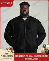 Men's Daily Casual Simple Solid Color Big and Tall Long Sleeve Jacket