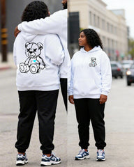 Big & Tall Couples Heartbreak Bear Print Hoodie Set