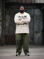 Big & Tall Men's Graffiti Letter Print Long Sleeve T-Shirt Pants Suit