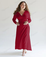 Casual Elegant Solid Color Midi Dress Plus Size Women Dress