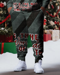 Men's Plus Size Merry Christmas Twill Hoodie Set of Two