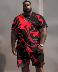 Street Hip Hop Art Irregular Flowing Print Large Men's Suit